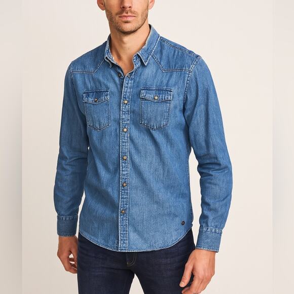 Scotch & Soda Retro De Luxe Denim Button Down Shirt Men's Medium - Picture 1 of 10